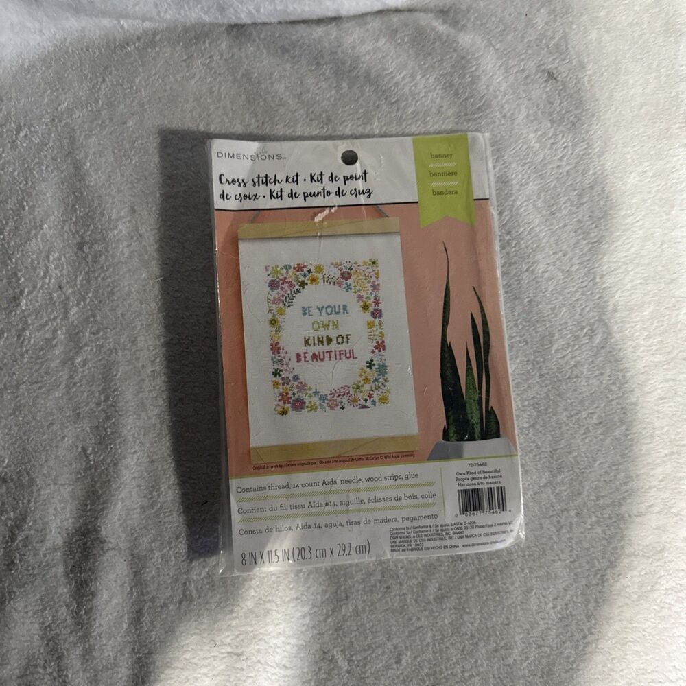 Dimensions Own Kind of Beautiful cross stitch kit NO WOOD STRIPS OR GLUE